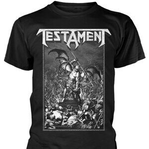 Testament Pitchfork Horns Graphic Band T-Shirt Vintage Metal Tee 91
